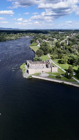 Drone flight to the Fort Chambly, Quebec, Canada.