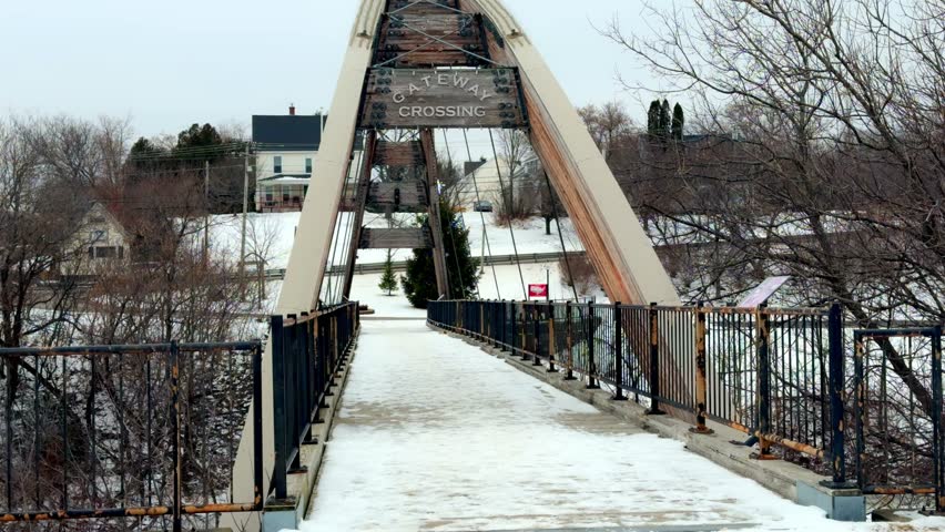 Bridge in Houlton Maine U.S. during winter