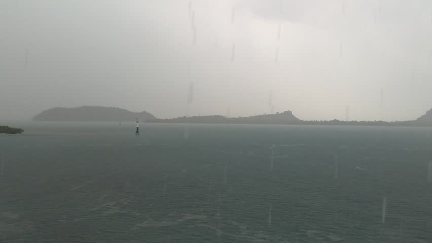 time when the ocean is raining