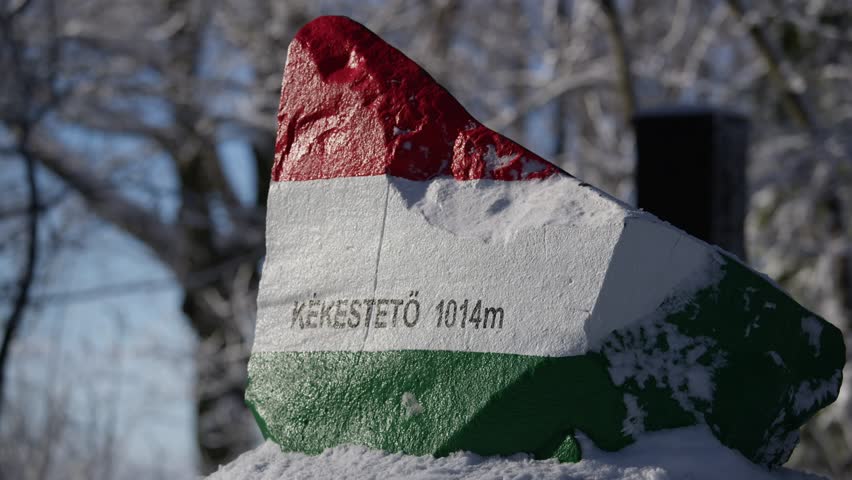 Kékestető Stone Highest Point of Hungary at Mátra 1014m Top of Mountain Tourist