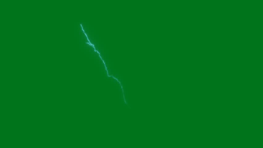 Thunder and Lightning Animation on Green Screen - Perfect for Intense Atmospheres, The video element of on a green screen background, Ultra High Definition, 4k video, on a green screen background.