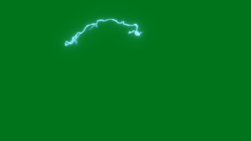 Thunder and Lightning Animation on Green Screen - Perfect for Intense Atmospheres, The video element of on a green screen background, Ultra High Definition, 4k video, on a green screen background.
