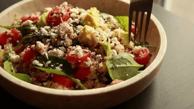 Healthy Salad with Quinoa, Avocado, Seeds, and Cheese Close-Up - Powered by Shutterstock - Get 15% off with code: PIKWIZARD15