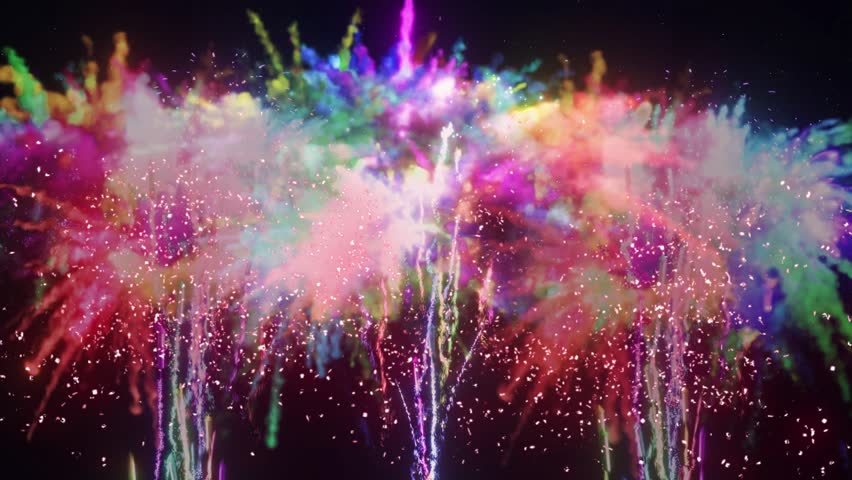 Spring Sale Text Written with Fireworks Promotion Ad for Social Medias Animation. 3D Illustration