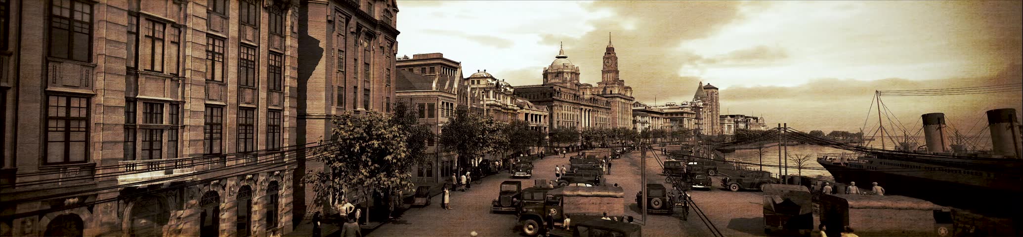 3D Reconstruction of the Bund in Shanghai, China 100 Years Ago