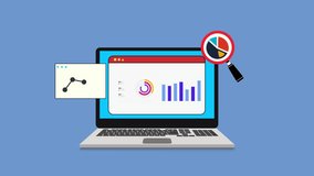 Dynamic Business Insights, 2D Animation Showcasing Financial Data, Sales Metrics, and Marketing KPI Analysis on a Laptop Screen in 4K Quality - Powered by Shutterstock - Get 15% off with code: PIKWIZARD15