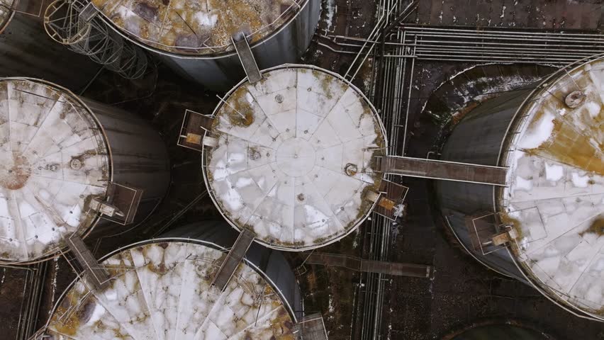 Drone of Industrial tanks, unsustainable practices fueling climate change