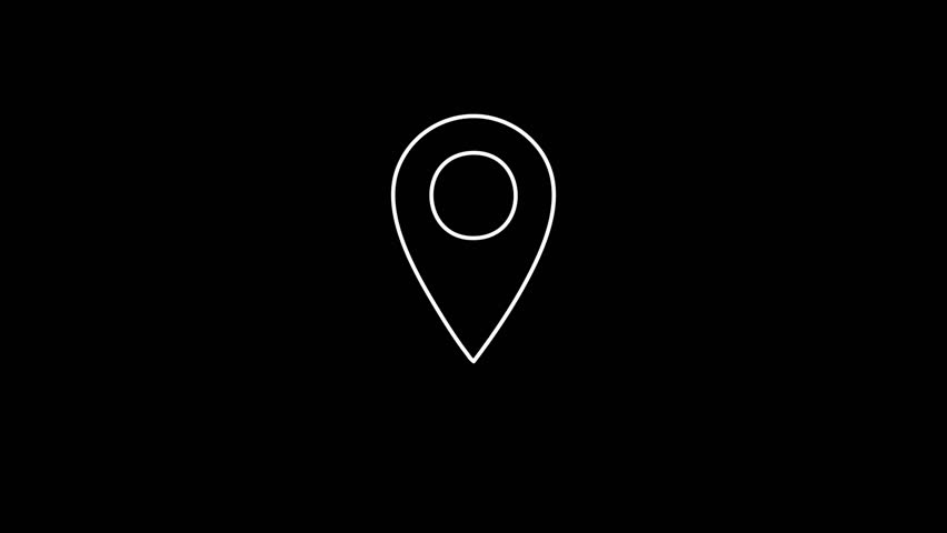 map pin Concept icon with a glitch art effect.4K motion animation.