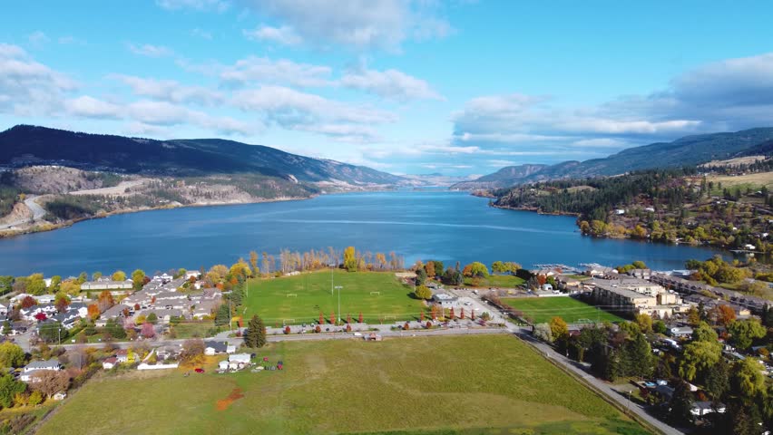 Beautiful Okanagan Valley, British Columbia, Canada. Beasley Park, Wood Lake, Lake Country, BC. Provincial Park Recreational Area. Tourist Destination. Vast Tranquil Canadian Landscape.