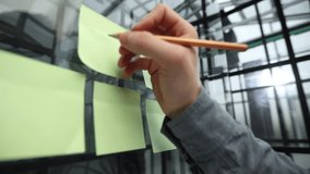 A person is writing on a yellow post it is important to write the concept - Powered by Shutterstock - Get 15% off with code: PIKWIZARD15