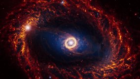 Majestic barred spiral galaxy ngc 1512 rotating in the vast expanse of outer space. Animation based on image by nasa - Powered by Shutterstock - Get 15% off with code: PIKWIZARD15