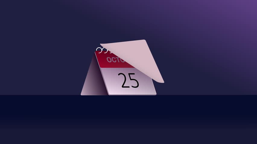 Dates Changing Time Lapse of Month October in Calendar