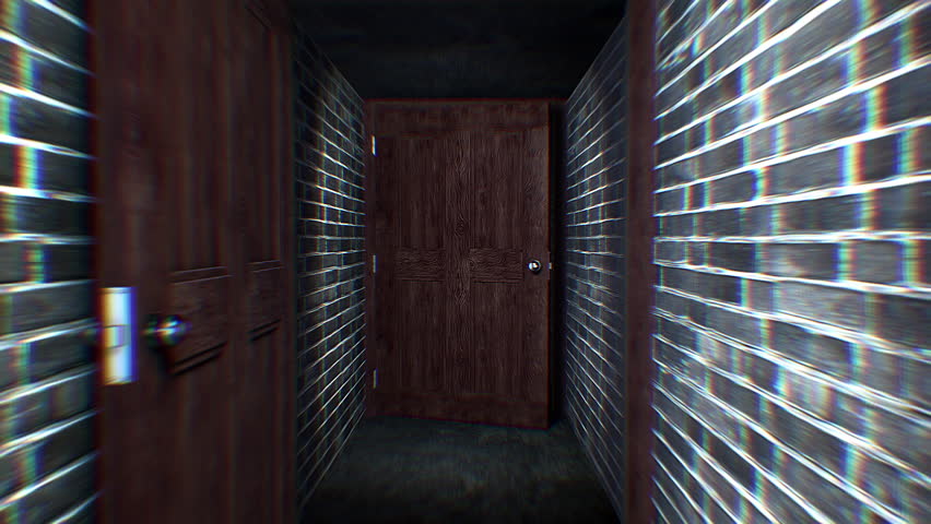 Travelling along an endless dark hall of doorways.