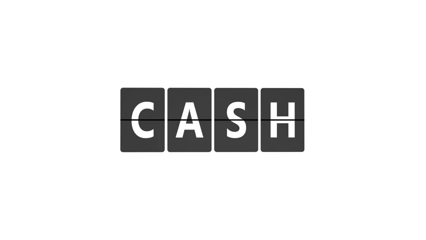 Word CASH on Flip Board