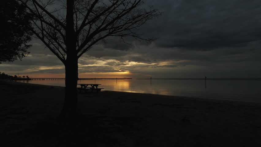 Dusk over Mobile Bay near Fairhope Alabama