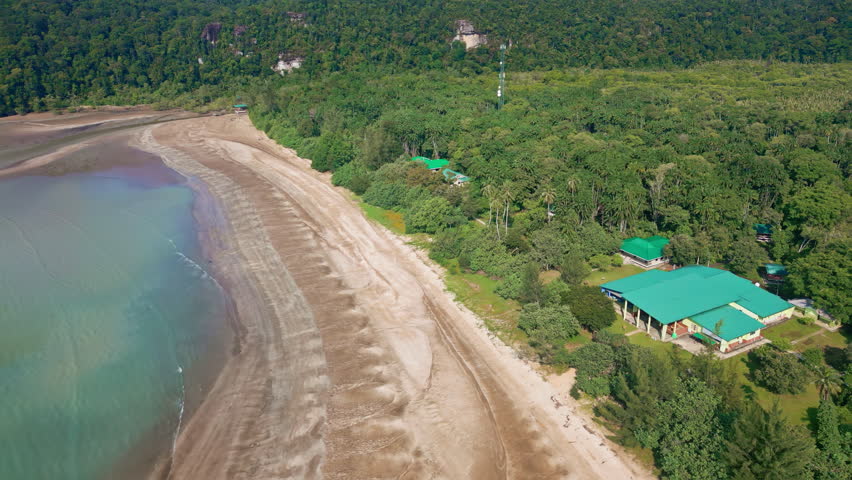 Drone view of the Bako National Park in Sarawak state, Malaysian Borneo