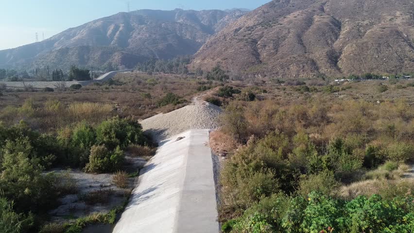 San Gabriel River at Azusa moving away from Mountains