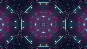 Glowing Neon Circuit Board Hexagonal Kaleidoscope Pattern - Powered by Shutterstock - Get 15% off with code: PIKWIZARD15
