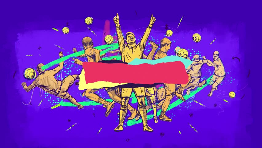 soccer match background of Dynamic illustration of an intense featuring players battling for the ball in motion, emphasizing energy, teamwork, competition, and the thrill of sports, soccer player