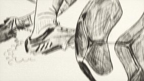 Football game animation video of player hitting ball and make a goal. placeholder text at end. soccer player animation background. soccer background. football sports backdrop for social media. red  - Powered by Shutterstock - Get 15% off with code: PIKWIZARD15