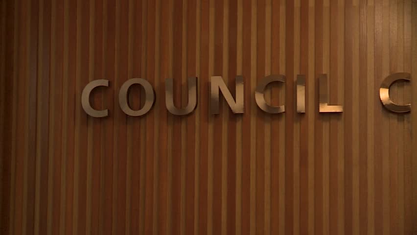 PANNING SHOT OF COUNCIL CHAMBERS SIGN GENERIC