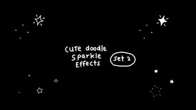Set of cute doodle sparkle effects set 2, shinning stars, glowing, magic twinkle, glitter glimmer, wink, hand-drawn sticker animation, on a transparent background, alpha channel	 - Powered by Shutterstock - Get 15% off with code: PIKWIZARD15