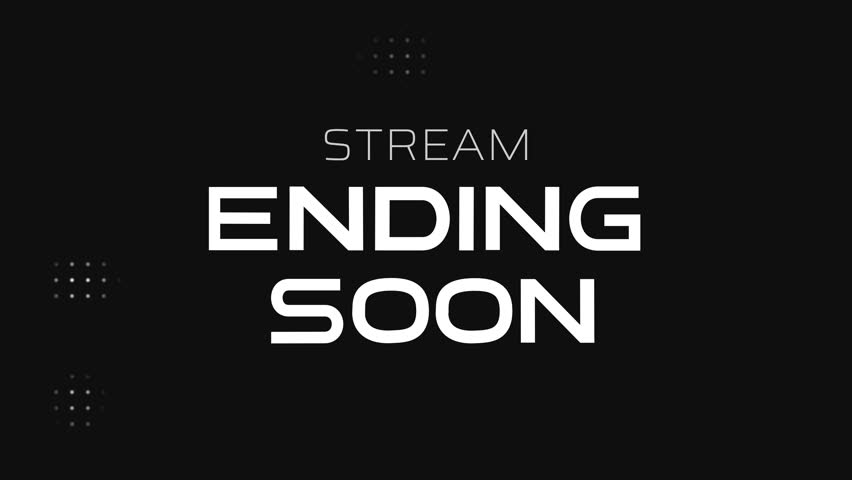 Animated Stream Ending Soon Typography, Stream overlay looping motion graphic great for streaming