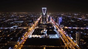Riyadh Skyline at Night Aerial - Powered by Shutterstock - Get 15% off with code: PIKWIZARD15