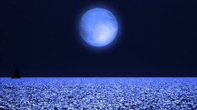 Sailing boat silhouette with starry Milky Way skies and full Moon above open ocean waters.	
 - Powered by Shutterstock - Get 15% off with code: PIKWIZARD15