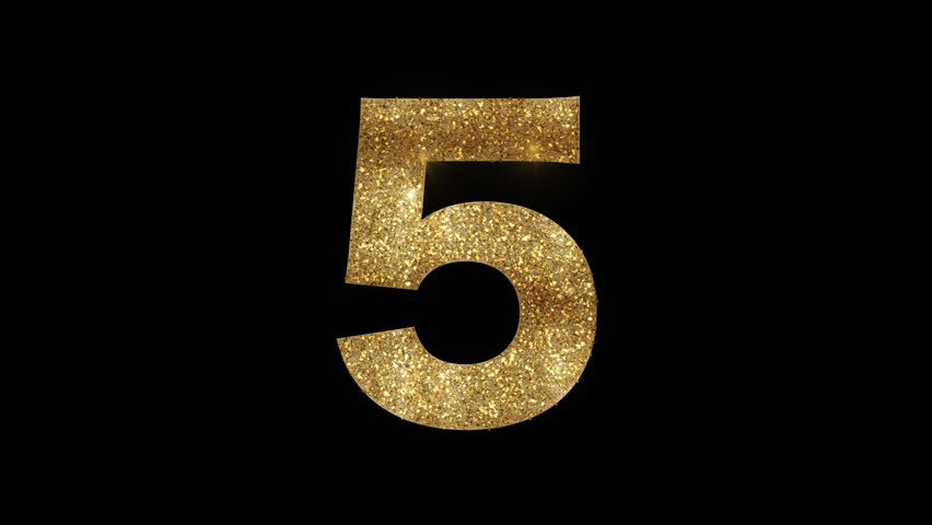 Video of golden shimmering numbers, Alpha channel