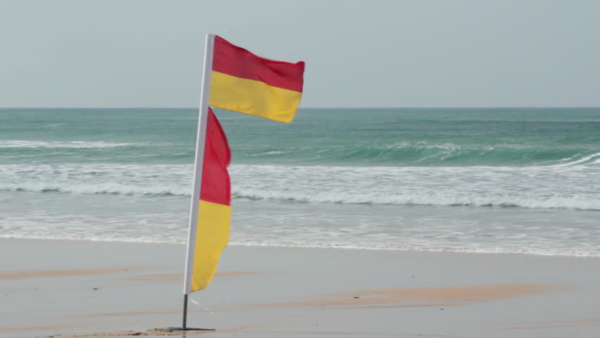 Safety flags on UK beach