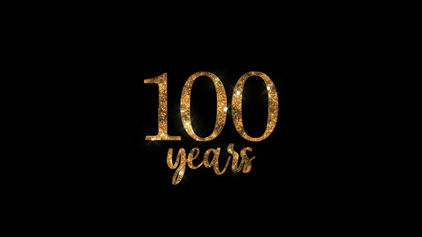 Congratulations on 100 years with alpha channel, golden congratulations, one hundred years