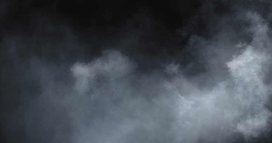 4K VFX Element practical atmospheric smoke. Abstract dense haze mist smoke cloud. Smoke in slow-motion floating through space against black. Mist effect. Fog effect. Haze and vapor action element.