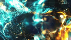 Abstract swirling nebula of turquoise and gold particles in deep space. - Powered by Shutterstock - Get 15% off with code: PIKWIZARD15