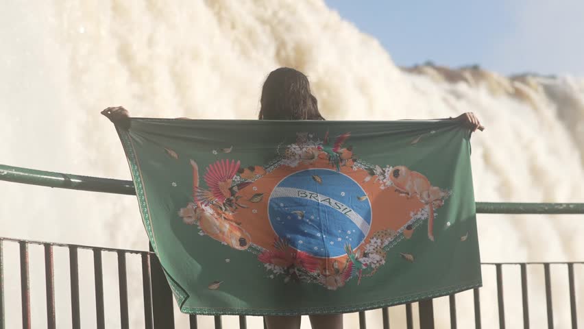 iguaçu falls flag brazil children falls waterfall