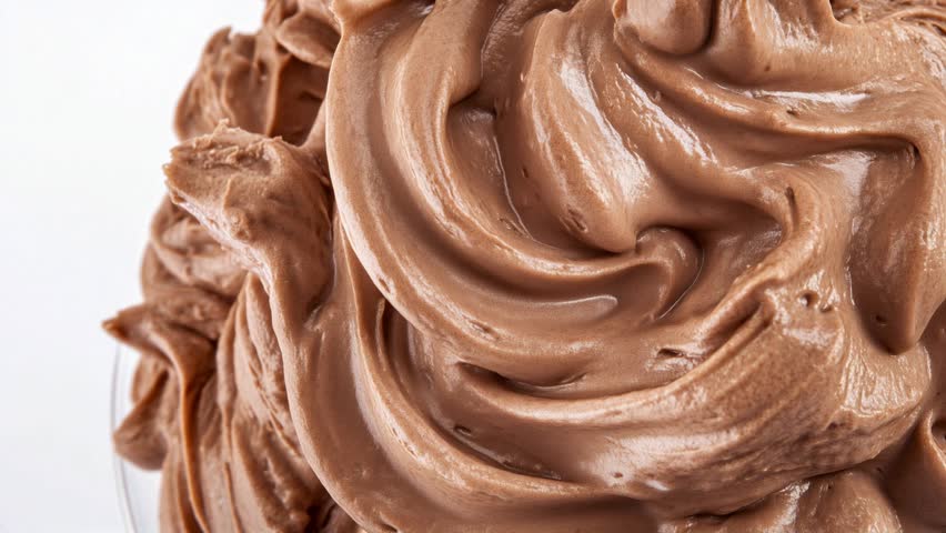  Mocha mousse close up texture macro. Background wallpaper with whipped cocoa cream. Trendy color palette of the year video
