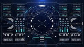 HUD screen surveillance aerial view fly through technology security monitoring system. Cyber digital head up display UI scanning interface 4K motion background - Powered by Shutterstock - Get 15% off with code: PIKWIZARD15