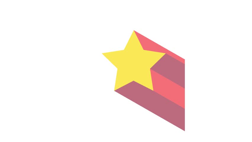 3d golden star animation sequence on transparent screen background. Perfect as rating, survey or review isolated element.	