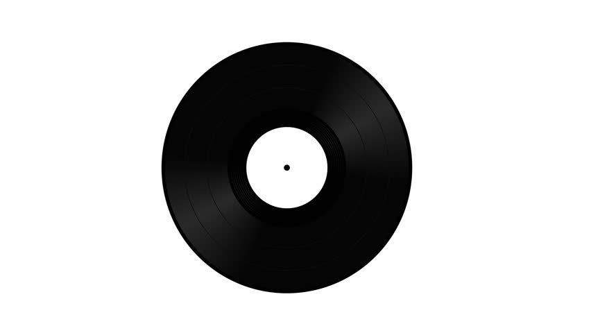 Vinyl record spinning, animation. Isolated on white background