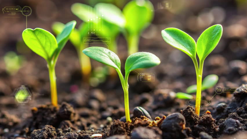 Innovative technology in agriculture: monitoring seedlings growth - Powered by Shutterstock - Get 15% off with code: PIKWIZARD15