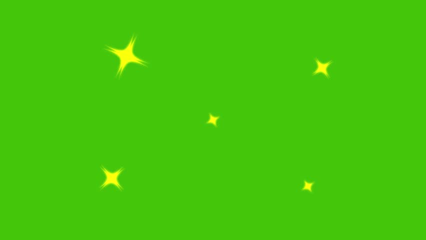 Twinkling stars animation, white cartoon, flat, vector, green screen.mp4