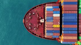 Cargo container Ship, cargo vessel ship carrying container and running for import export concept technology freight shipping sea freight by Express Ship. top view	
 - Powered by Shutterstock - Get 15% off with code: PIKWIZARD15
