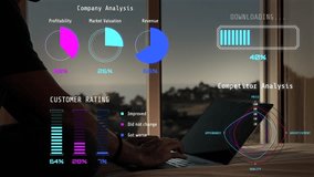 Data visualizations floating above a laptop in modern workspace - Powered by Shutterstock - Get 15% off with code: PIKWIZARD15