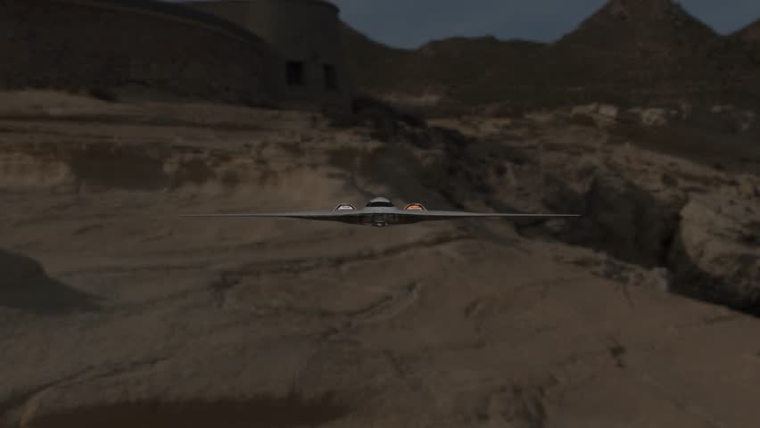 B-2 Fighter jet in sky - sea .