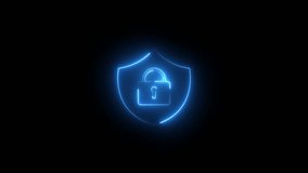 Padlock with shield sign with light neon. Security concept. shield lock in futuristic Concept of internet privacy and cyber protection - Powered by Shutterstock - Get 15% off with code: PIKWIZARD15