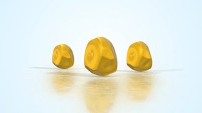 Golden Rocks on a Light Reflective Floor. Wealth and Treasure 3D Animation. 4K - Powered by Shutterstock - Get 15% off with code: PIKWIZARD15