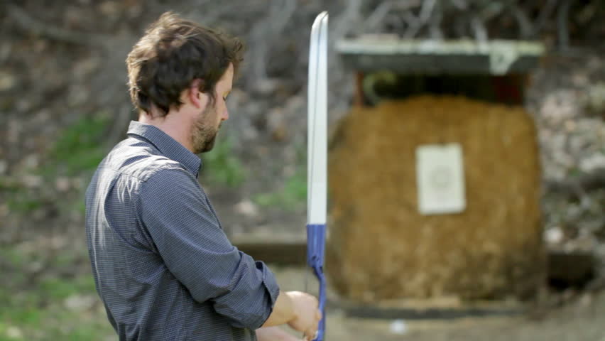 Archery seen from over the archer