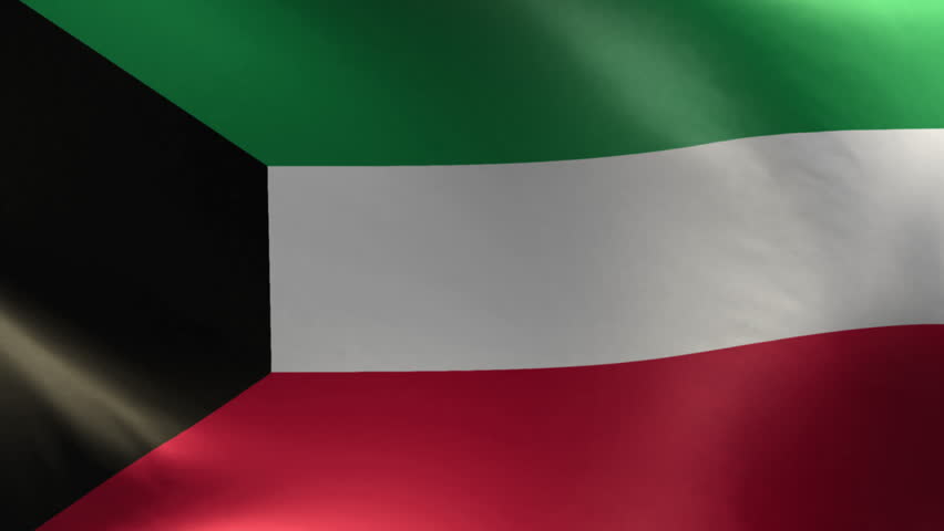 Kuwait flag waving perfect loop 4K