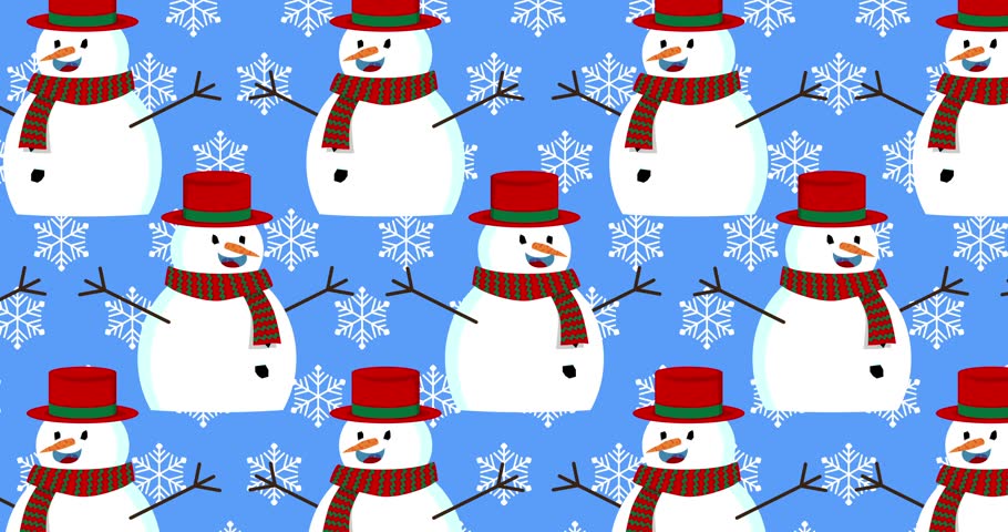 Snowman with hat, carrot and number 2025. Video for holiday message.