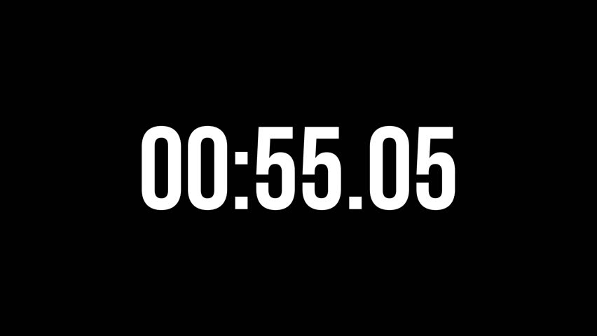 One minute countdown timer animation for infographics on black background in 4K Resolution